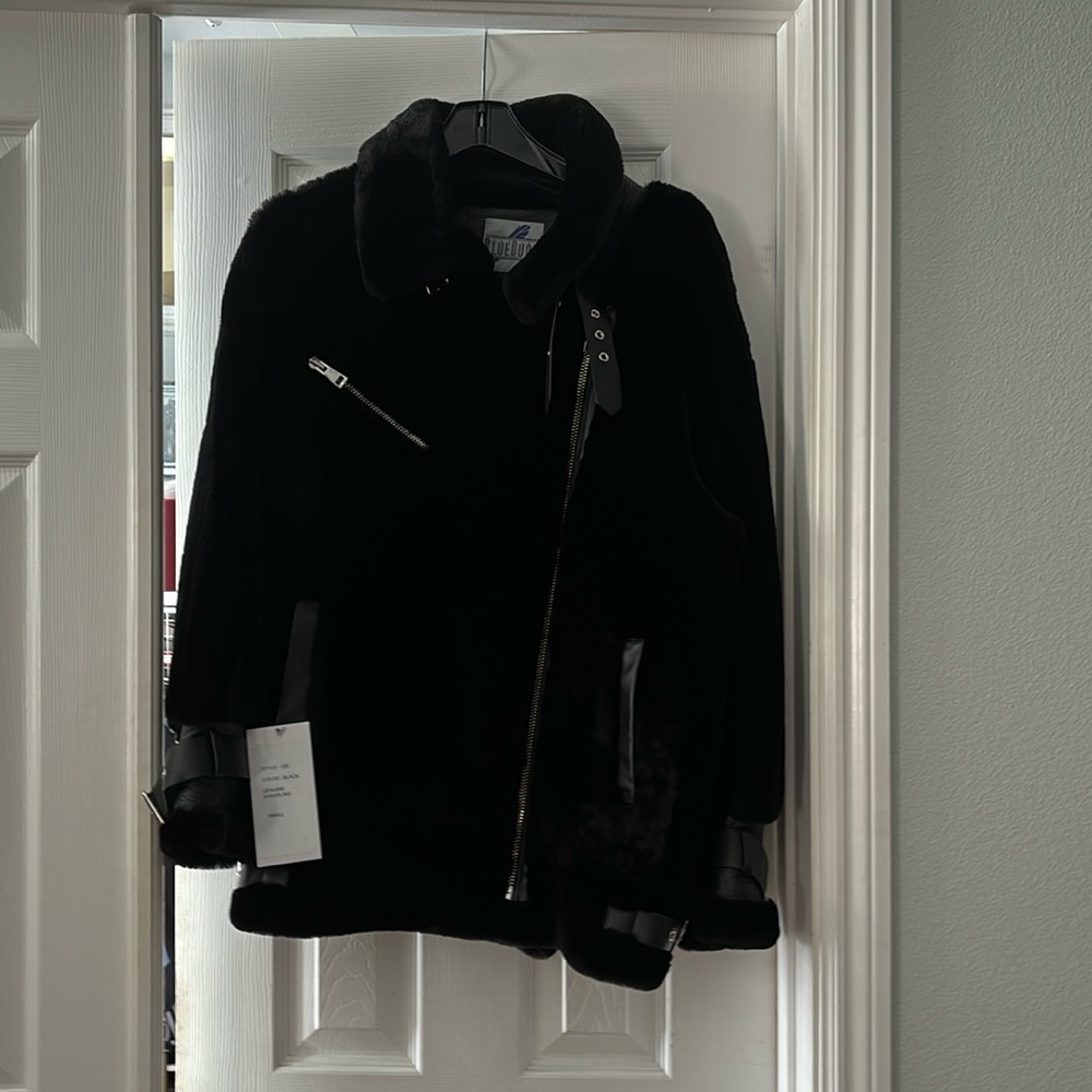 Shearling motorcycle jacket